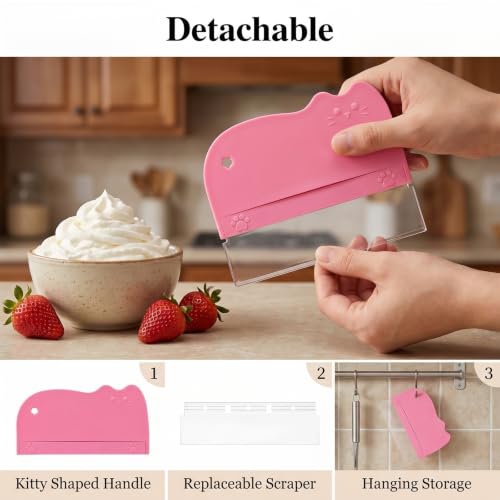 2 Pcs Cake Scraper Smoother Included 5 Transparent Scrapers