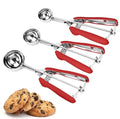 Cookie Scoop Set, 3Pcs Ice Cream Scoop, Cookie Scoops for Baking Set of 3 - color: Red
