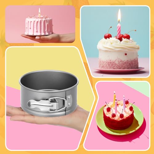 Sunnyray 12 Pcs 4 Inch Springform Pans Mini Cheesecake, Grey - color: Gray