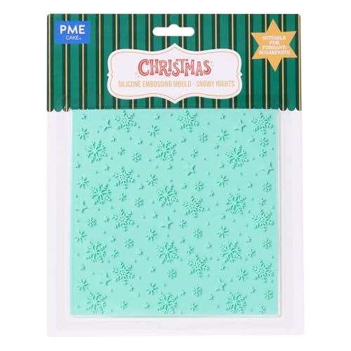 PME Christmas Fondant Embossing Mould - Snowy Nights (6 x 6 inch)