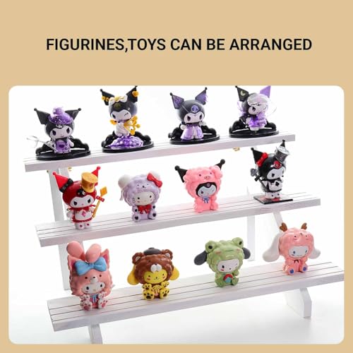 2pcs 3tier Display Riser,Earring Display Stands,Organizer For Vendor White - color: White-3tier-2pcs