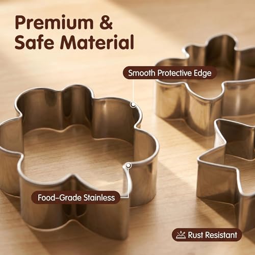 6Pcs Flower Cookie Cutter Set - Flower Shaped Cookie Cutter-Daisy, Tulip, 4 Shaped of Flowers, Butterfly, Leaves, Stainless, Steel Cookie Cutters, Baking Tool for Homemaking Cookie - color: B