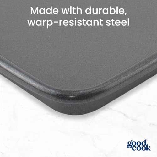 GoodCook Everyday Toaster Oven Mini Baking Sheets Set of 2 Set of 2 Heavy-Gauge Steel Baking Pans with Scratch-Resistant Nonstick, 9 x 6.2-Inch, Gray - size: 9 x 6-Inch (2- Piece Set)