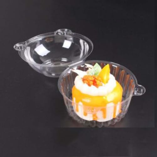 100pc Jumbo Muffin Containers, Clear Deep Dome Muffin Cartons - size: medium 100 Piece