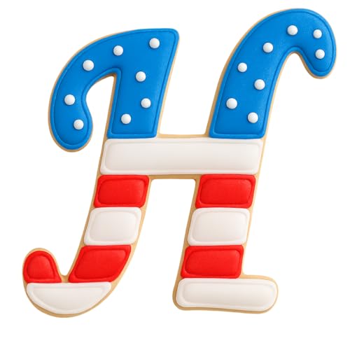 Mighty Gadget Fancy Cursive Letter A to Z Cookie Cutter - 4" Tall Alphabet Baking Mold (Random Color) (H) - color: H