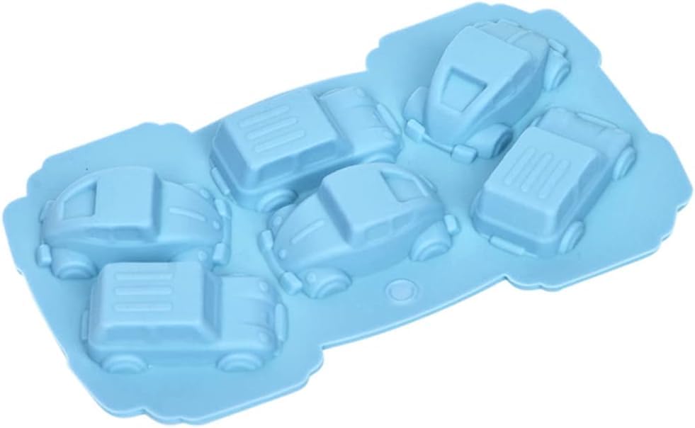 1 PACK 6 Cavities Small Cars Shape Silicone Cake Mold