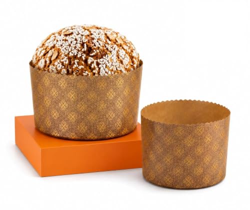 Pastry Chef's Boutique Thin Panettone Paper Pan Mold - XSmall - 4-3/8" x 3-3/8" - 250 gr - Pack of 12 - Made in Italy - size: Thin Paper - XSmall 250gr