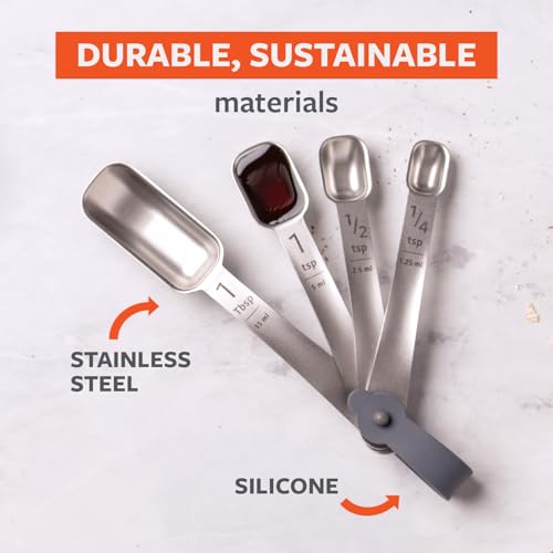 Full Circle Level Up Precision Stainless Steel Measuring Spoons - style: Measuring Spoons 4pc