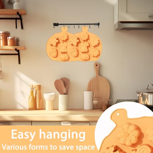 Fall Silicone Molds for Chocolate Candy Soap, Set of 2 - color: Orange-QY357