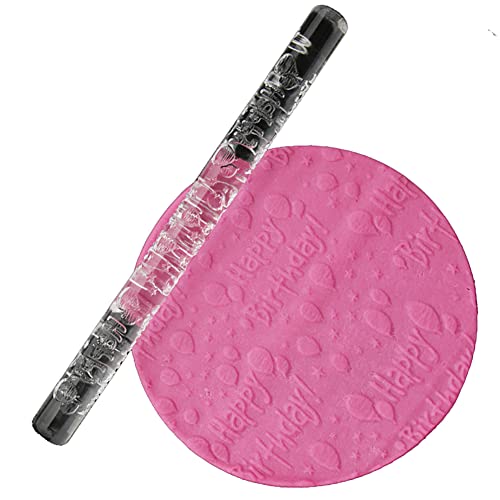 Rengue Birthday Theme Embossed Acrylic Rolling Pin, Dough Roller (#11) - size: 51035 birthday