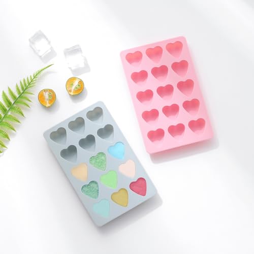 2-Pack Hearts Shape Candy & Chocolate Silicone Molds, Non-stick, Pink - size: Hearts