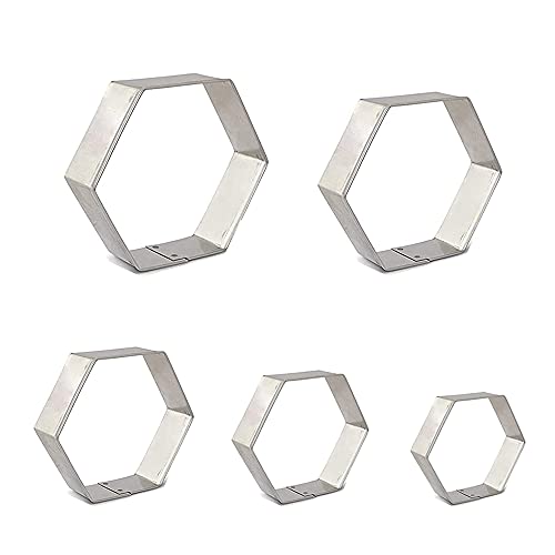 5Pcs Hexagon Cookie Cutter Cookie Shaper Tool for Homemade Baking