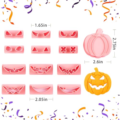 BESEK Halloween Cookie Cutters: 12 shape Pumpkin Cookie Cutter, Halloween Holiday Party Supplies for Biscuit Baking - color: Halloween