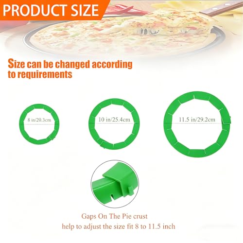 Easily Adjustable Silicone Pie Crust Protector, Fits8-11.5" Pie Crust - size: green