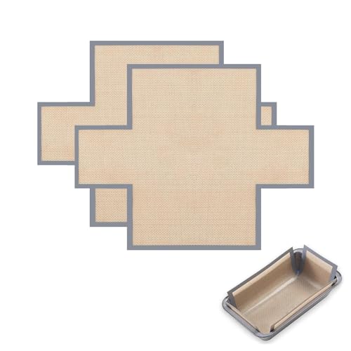 Mini Loaf Pan Liners for 8 x 4 Inch Loaf Pans, 2 Pack Reusable Silicone Bread Pan Liners, Nonstick Fold-to-Fit Corner Baking Inserts, Dishwasher Safe for Banana Bread