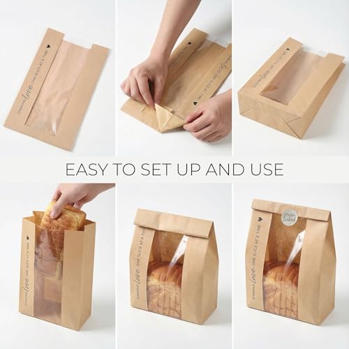 Beautiful Bread Bags for Homemade Bread - Clear Window Bakery Paper Bags