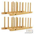 DEBETOOL 2-Pack Wooden Dish Rack Holder, Space Saving