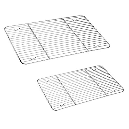 TeamFar Cooling Rack, 15"/11" Stainless Steel Wire Baking Rack, 2PCS - size: 15.3’’*11.1’’+11.7’’*9’’