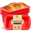 CAKETIME Mini Loaf Pans - 5.7 x 3.3 IN Silicone Bread Loaf Pans for Baking - color: Red, size: 5.7 X 3.3"