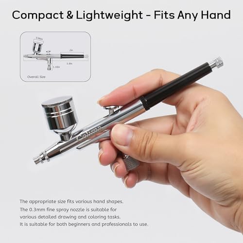 Colima Airbrush Gun Kit Dual-Action Gravity Feed Airbrush with 0.3mm Tip - color: Beginners Dual-Action Airbrush Kit