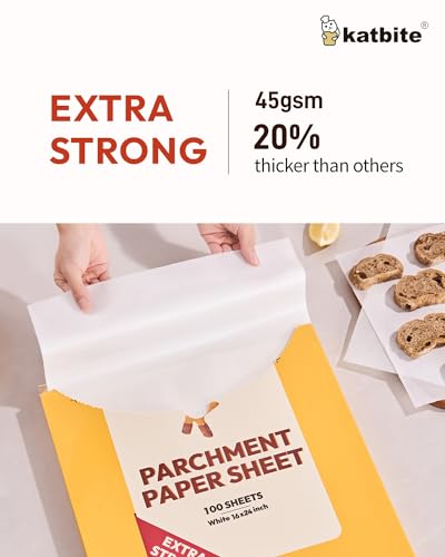 Katbite 100 Pcs Parchment Paper Baking Sheets, 16x24 Inch, Heavy Duty - size: 16"x24"-100