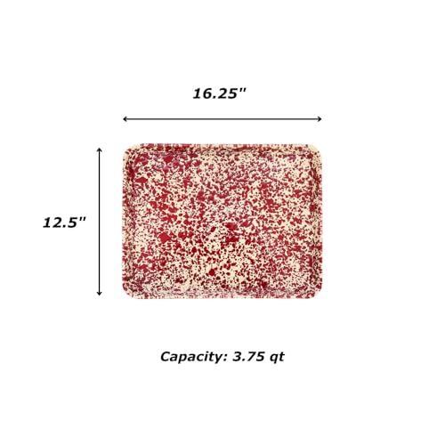 Enamelware Jelly Roll Pan or Large Cookie Sheet, Grey Marble - color: Grey/White Splatter