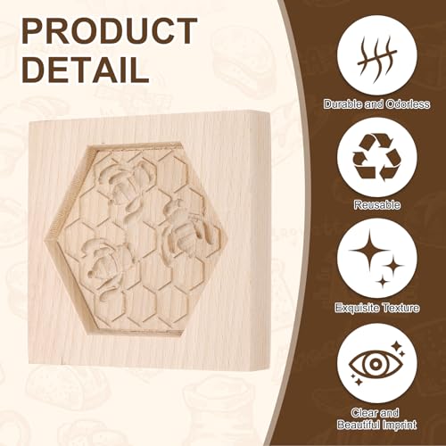 uxcell Cookie Stamp Wooden Cookie Cutter Baking Tools Apis