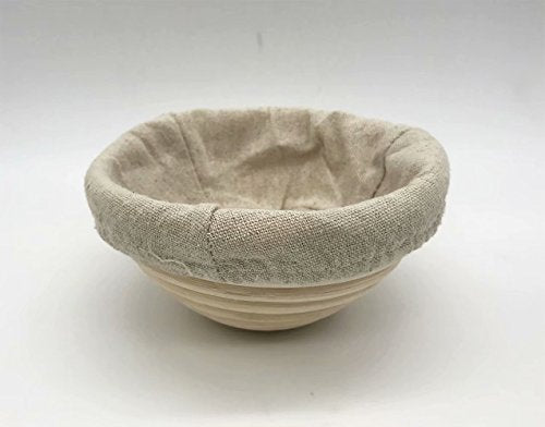 7 Inch Round Banneton Bread Proofing Basket 2 pcs Natural Rattan Cane Brotform Handmade& Linen Liner Cloth - size: 7" Round 2 Pack