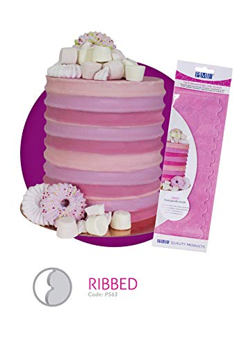 PME PS63 Tall Patterned Edge Side Scraper for Cake Decorating-Ribbed, 10 in in, Transparent - style: Ribbed
