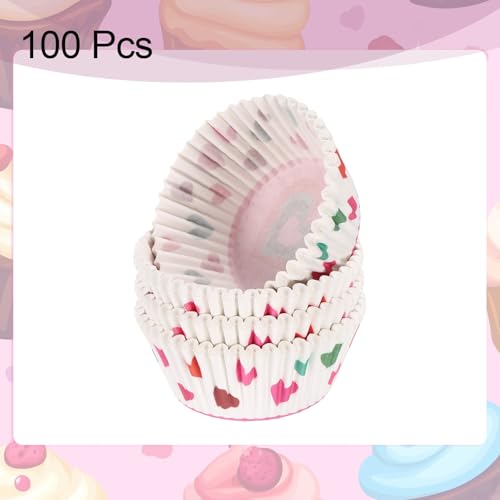 HARFINGTON 100 Count Cupcake Liners Cupcake Cups Love - color: White 5