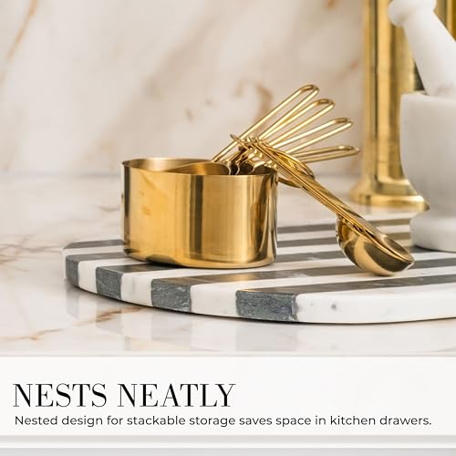 Styled Settings Gold Measuring Cups and Spoons Set, 8-Piece - color: Gold
