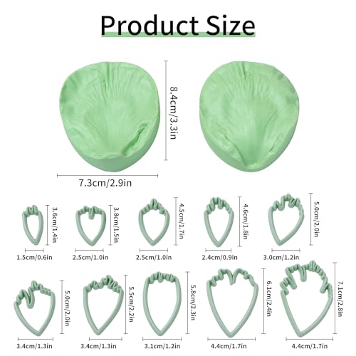 KALAIEN Peony Flower Silicone Veined Mold Petal Fondant Mold - color: Peony