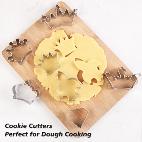 Crown Cookie Cutter Baking Cookie Biscuit Princess Girls Holiday Heart Gifts Decorative Party 3.5" Kitchen Cake Supplies (Queen Crown Cookie Cutters Set) - color: Crown Sets