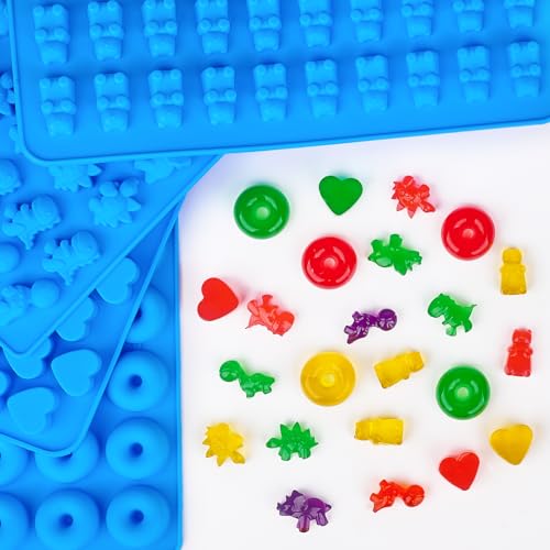Puyeipt Silicone Gummy Candy Molds, 4 Pack, 201 Cavities