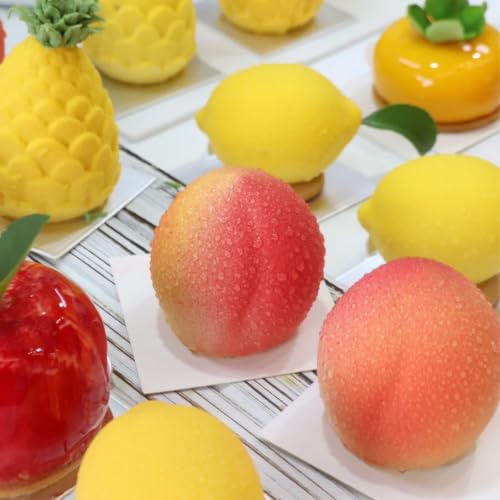 Peach Silicone Mold for Fruit-Shaped Desserts, 4.53 x 3.58 in - color: White(large peach)