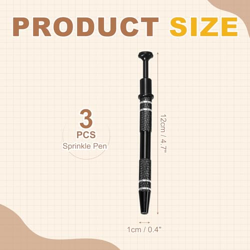 uxcell 3Pcs Sprinkle Pen for Cake Decorating,4.7in 4 Claw Sprinkle,Black - color: Black