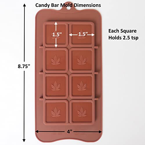 Marijuana Leaf Chocolate Bar Silicone Candy Mold Trays, 2 Pack