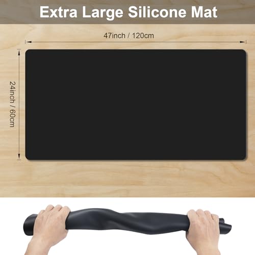 Silicone Protector Mat 47x24 Inch,Black - color: Black