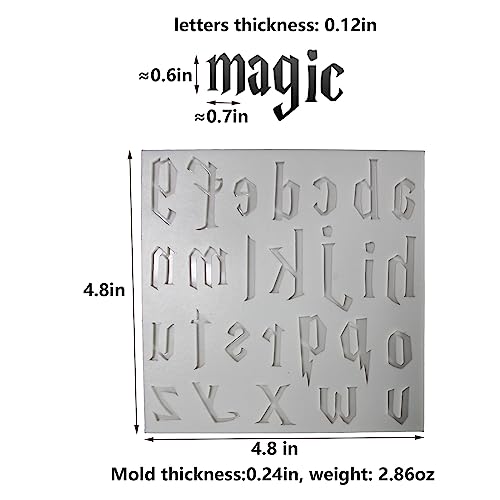 3-Piece Silicone Mold Set for Magical Lightning Shaped Letters and Numbers - Ideal for Fondant Cakes, Resin Crafts, Gumpaste, Chocolate, DIY Crafts Creation - color: Wizard