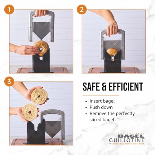Hoan Bagel Guillotine Slicer with Safety Shield Stainless Steel - color: Silver