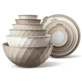 COOK WITH COLOR Mixing Bowls with Lids - 12 Piece Plastic Nesting Bowls Set includes 6 Prep Bowls and 6 Lids, Microwave Safe Mixing Bowl Set, Brown Diamond - color: Brown Diamond