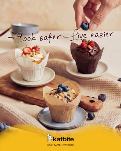 Katbite Lotus Tulip Cupcake Liners 200PCS, Premium Parchment Baking Liners