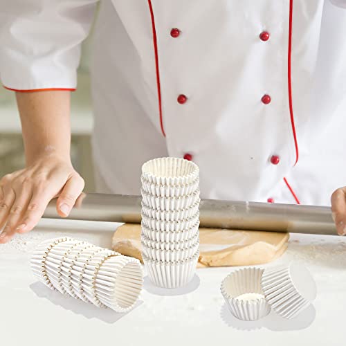 1 Inch Paper Muffin Liners Super Mini Baking Cups Cupcake Liners 1000 Pcs Treat Cups for Weddings, Birthday, Baby Shower, White - color: White