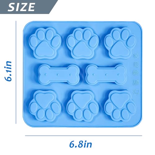 Food-Grade Silicone Dog Treat Molds (2-Pack) - Paw & Bone Shapes for DIY Pet Snacks, Chocolates, Ice Cubes & Crafts | BPA-Free, Non-Stick & Dishwasher Safe