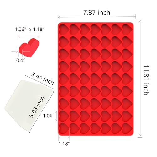 Heart Silicone Molds for Gummy, Candy, Chocolate, Homemade Treats - color: Red Heart