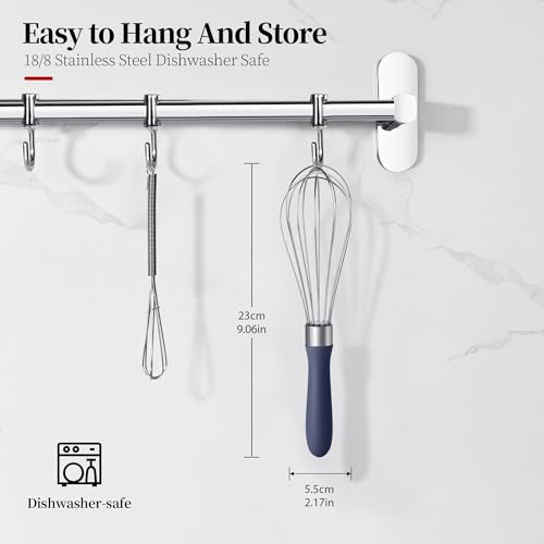 18/8 Stainless Steel Cooking Balloon Whisk (Small, Midnight Blue) - color: Midnight Blue, size: Small, 9.06in
