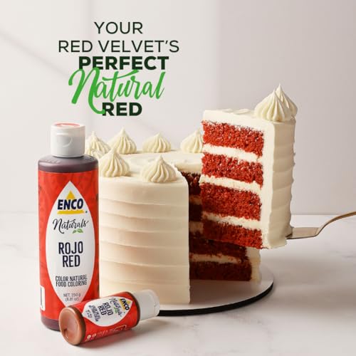 ENCO Natural Food Coloring Gel Red (8.8 oz) – No Artificial Dyes, Vibrant Colors for Icing, Buttercream & Fondant – Baking & Cake Decorating - color: Red