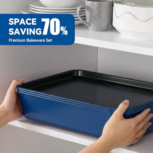 Wildone 13-Piece Baking Pans Set, Nonstick Bakeware Sets, Blue - color: Blue