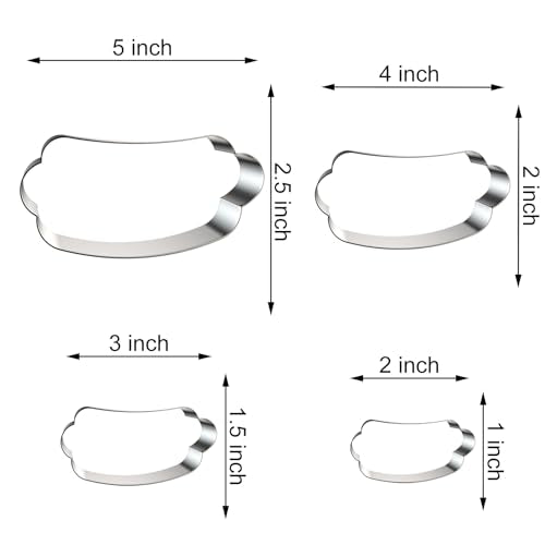 Hot Dog Cookie Cutter Set - 5 inch, 4 inch, 3 inch, 2 inch - 4 Piece Cookie Cutters Shapes Biscuit Fondant Clay Molds - Stainless Steel - color: Hot Dog