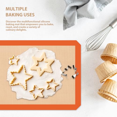 Silicone Baking Mat, Reusable Silicone Oven Baking Sheet - color: Orange
